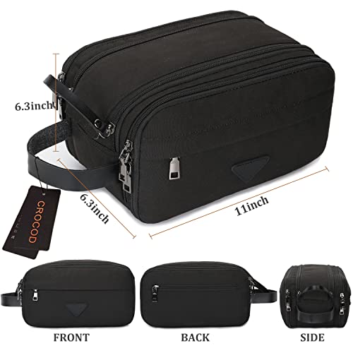 CROCOD Toiletry Bag for Men - Water-Resistant Oxford Travel Dopp Kit