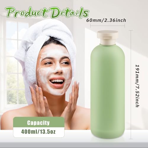 5 Pack 400ml Refillable Travel Squeeze Bottles with Flip Caps