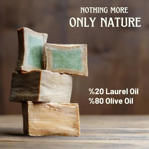 Aleppo Soap Bar with Laurel Oil - Natural Handmade Cleansing Soap (7oz, Pack of 2)