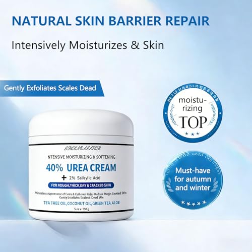 Maximum Strength Urea Cream 40% with Salicylic Acid 2% - Deep Hydration for Feet, Hands, Elbows & Knees