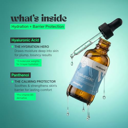 Vivid Naturals Hyaluronic Acid Serum for Face, 60 ml – Lightweight Hydrating Facial Serum with Panthenol
