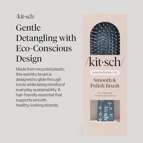 Kitsch Smooth & Polish Hair Brush Coastal Blue - Detangler & Shine Enhancer