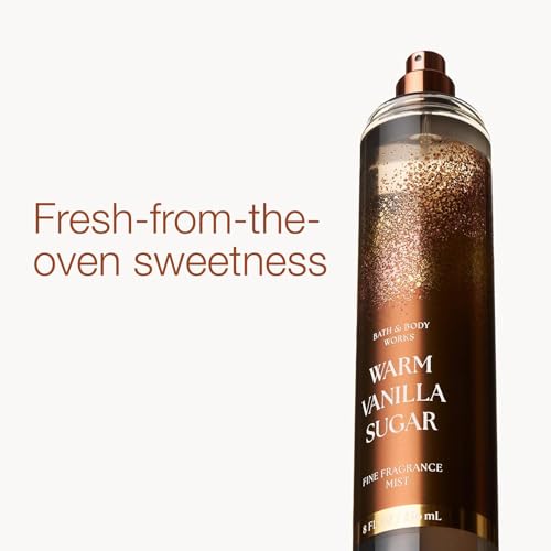 Bath & Body Works Warm Vanilla Sugar Fragrance Mist 8oz - Light, Cozy Scent for Body & Hair