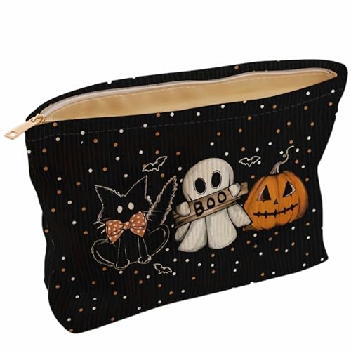 Cute Halloween Makeup Bag for Women, Small Kawaii Cosmetic Pouch with Zipper