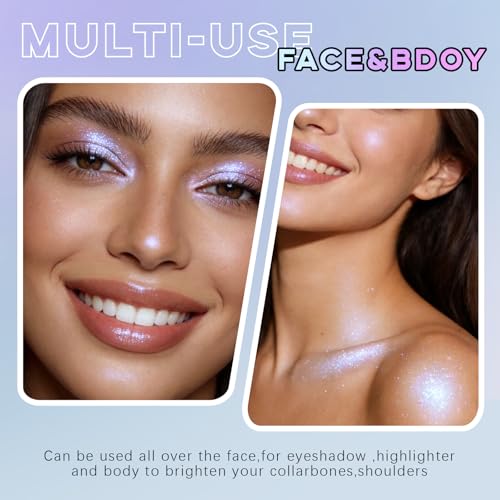 Noerrors Blue Chameleon Holographic Highlighter & Eyeshadow Palette, Multichrome Eye Makeup