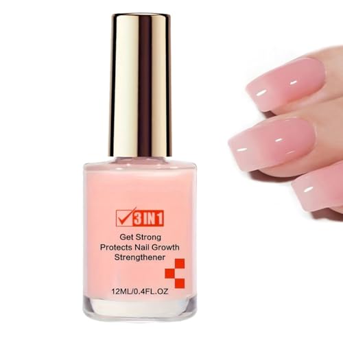 Nail Strengthener for Women: 3 IN 1 Pink Hardener Extra Strong and