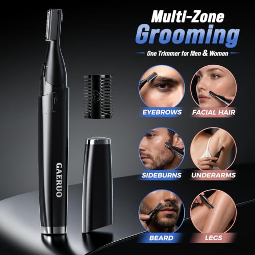 GAERUO Electric Eyebrow Trimmer for Men & Women - Painless Dual-Blade Razor