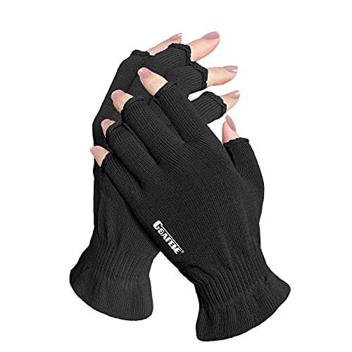 GSAFEME Black Cotton Fingerless Moisturizing Gloves for Eczema S/M - Pack of 1