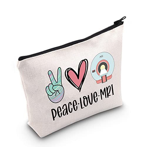MRI Tech Canvas Cosmetic Bag - Radiology Gift Travel Makeup Organizer