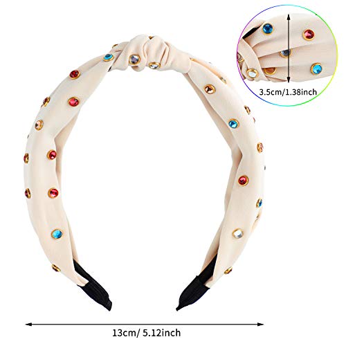 WILLBOND 4-Piece Rhinestone Knotted Headband Set for Women and Girls