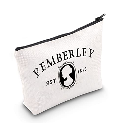Pemberly est 1813 Book Lover Makeup Bag - Literary Travel Toiletry Organizer, Gift for Bookworms