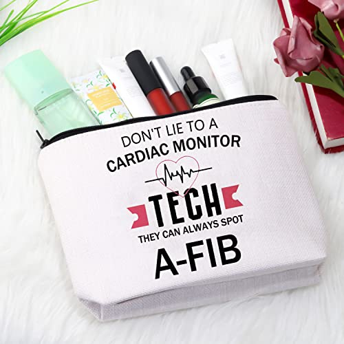 Cardiac Monitor Technician Makeup Bag - Spot A-FIB Canvas Cosmetic Pouch