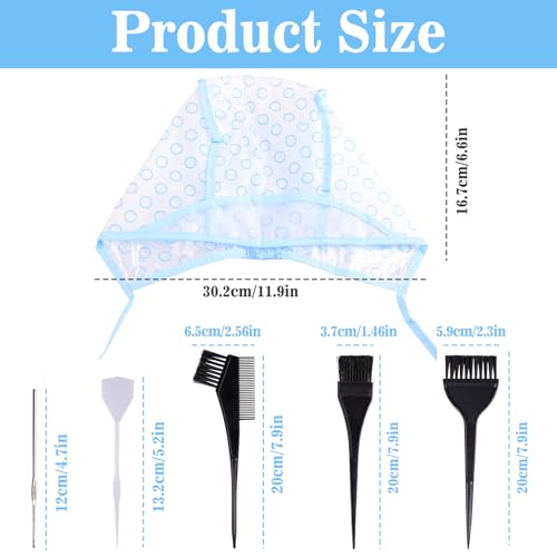 Yampahpa Hair Highlighting Kit with Caps and Hooks - 12 pcs