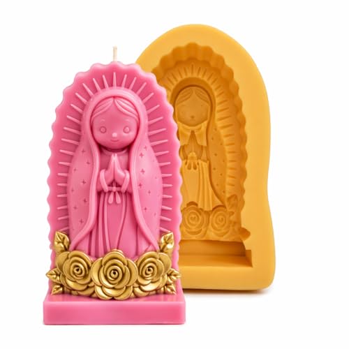 Virgin Mary Candle Mold - Religious Silicone Mold for Candle Making