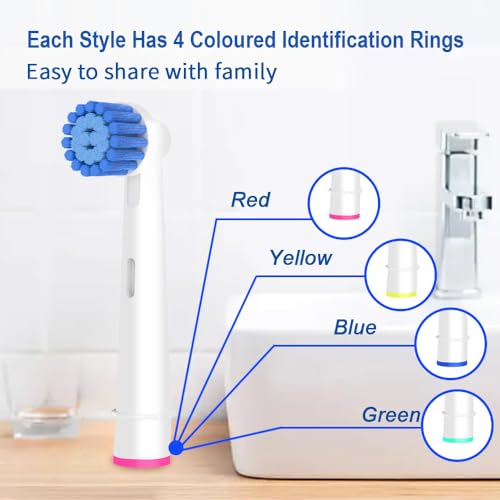 Betterchoi 16pcs Electric Toothbrush Replacement Heads - Compatibility with Oral B