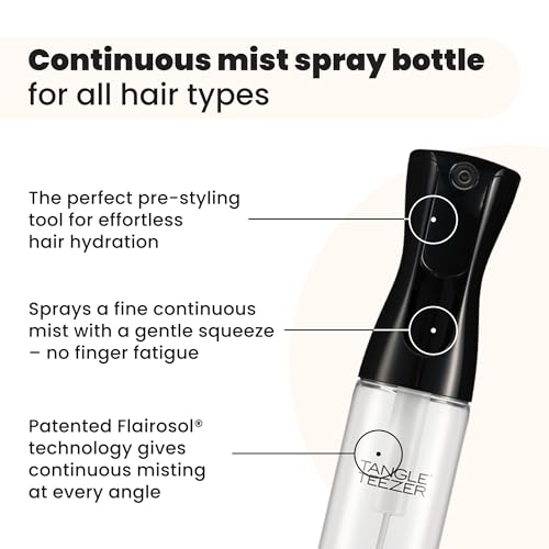 TANGLE TEEZER Refillable Fine Mist Spray Bottle Black 10.1 oz Hair Care