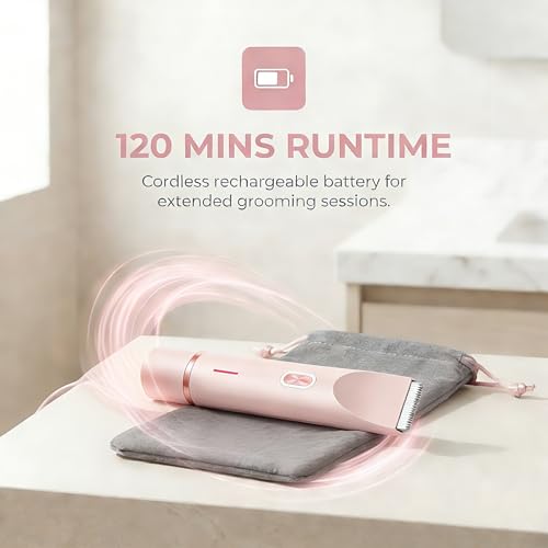 Bikini Shaver - Cordless Electric Wet & Dry Dual-Head Shaver, Washable, Ceramic Blades, USB Rechargeable, Travel Portable Design (Pink)