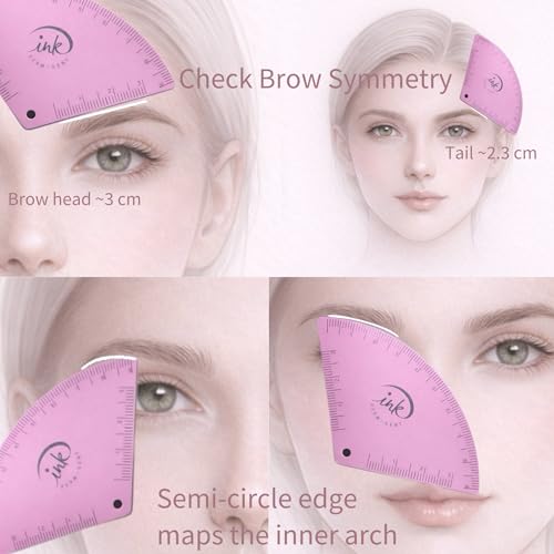 Complete Brow Mapping Kit with Ink Roller & Ruler for Eyebrows