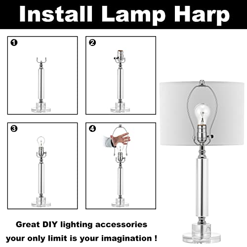 9-Inch Lamp Harp Kit with Solid Finials for Table & Floor Lamps