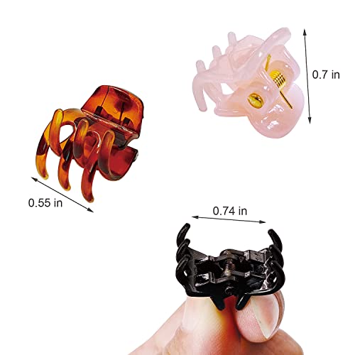 50 Pcs Mini Hair Claw Clips Set for Hair Styling - Black, White & Brown - Small, Strong Grip, Multifunctional Hair Accessories