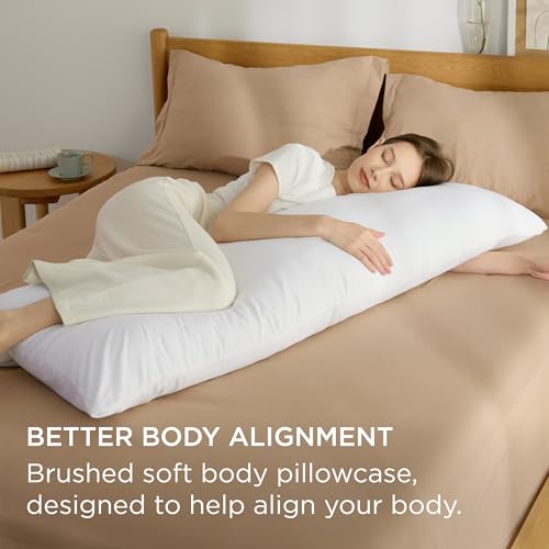 Ultra Soft White Microfiber Body Pillow Case Cover – 20x54 Inches