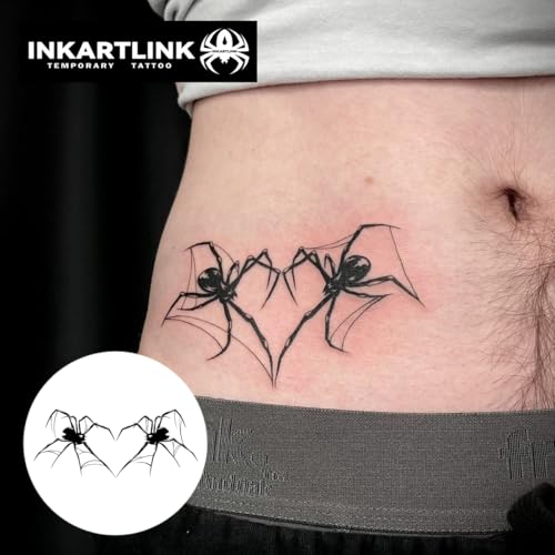 INKARTLINK Love Spider Temporary Tattoos Waterproof & Realistic - Easy Application