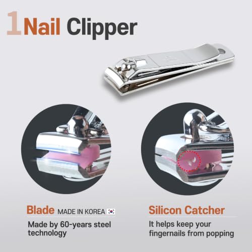 [Made in Korea] ROYAL 5 Pcs Compact Nail Clippers Set-Nail Clipper,