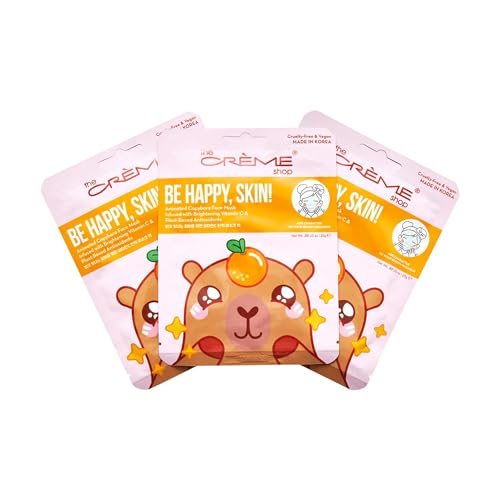 The Crème Shop Be Happy Skin! Capybara Sheet Mask Set - 3 Pack with Vitamin C
