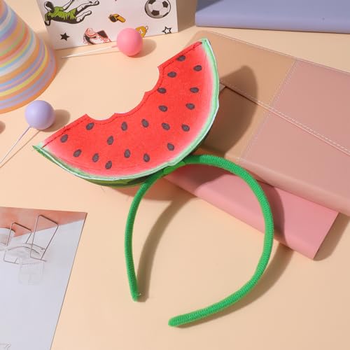 Green Watermelon Headband - Cute Fruit Hair Bopper for Summer Parties