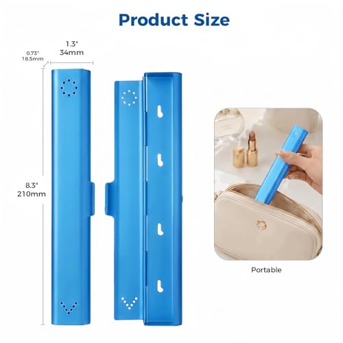 Blue Aluminum Toothbrush Travel Case – Portable Holder for 1-2 Brushes