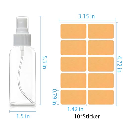 TSA Approved Travel Spray Bottles - 5 Pack, 3.4 oz Clear Plastic