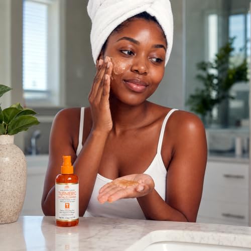 Turmeric Facial Cleanser with Vitamin C - Brightening Face Wash for All Skin Types