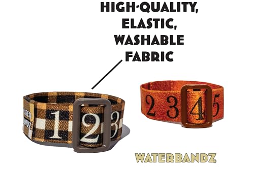 WaterBandz Hydration Tracker Bands - Set of 2 for Water Bottles & Cups
