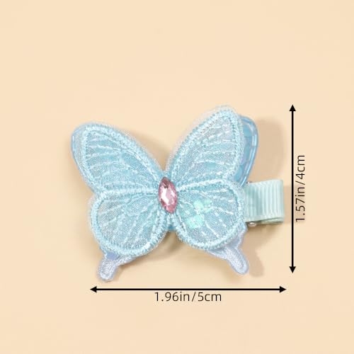 YYKITCHEN D Small Butterfly Hair Clips for Girls - 5 Colorful Ribbon Barrettes, Summer & Spring Hair Accessories