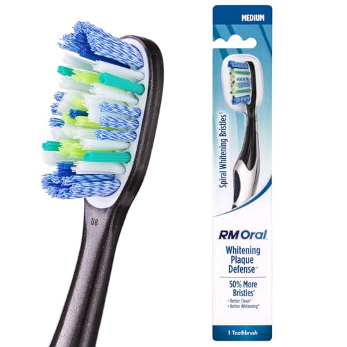 RM Oral Whitening Toothbrush - Medium Bristles, Superior Plaque Defense