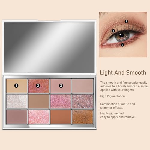 SZDYM Chameleon Eyeshadow Palette #02, 12-Color Duo Chrome Sparkle Set