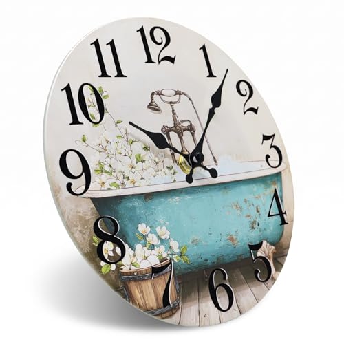 Vintage Waterproof Bathroom Wall Clock - 8 Inch Silent Design