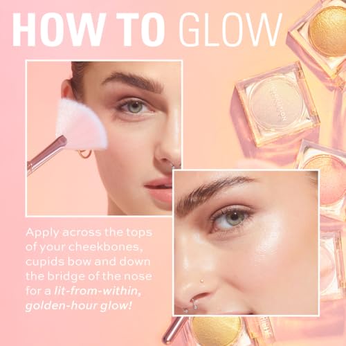 Revolution Beauty Beam Bright Highlighter Rose Lustre - 0.08 oz Powder to Liquid Glow