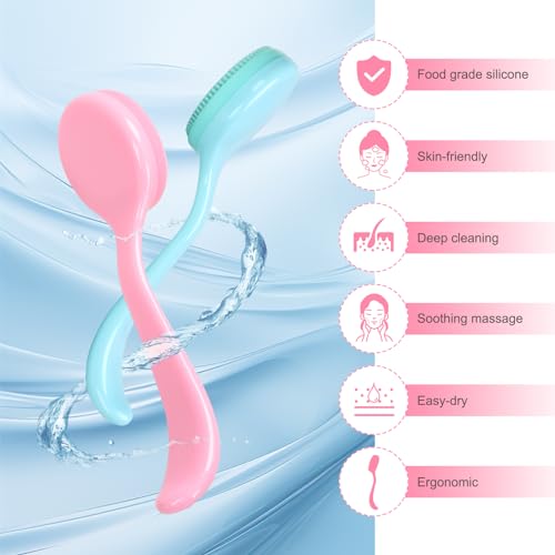 NADUSEP Silicone Facial Cleansing Brush - 2 Pack Soft Bristles