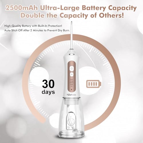 H2ofloss Cordless Water Flosser with 30 Freshening Tablets - 5 Modes