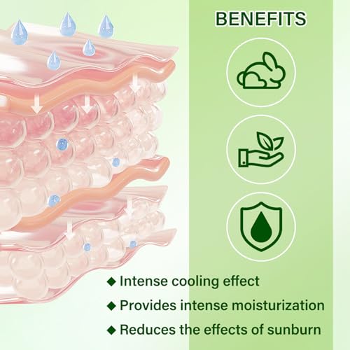 LZYLLS Aloe Vera Gel for Face & Body - Hydrating After Sun Moisturizer, Cooling Non-Sticky 9.15 Fl Oz (Variation 01)