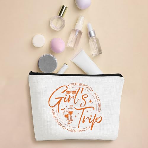SEAOYOZO 4 Pcs Girls Trip Gifts Makeup Bags – Variation: girls trip | Bestie Gifts Travel Toiletry Bags