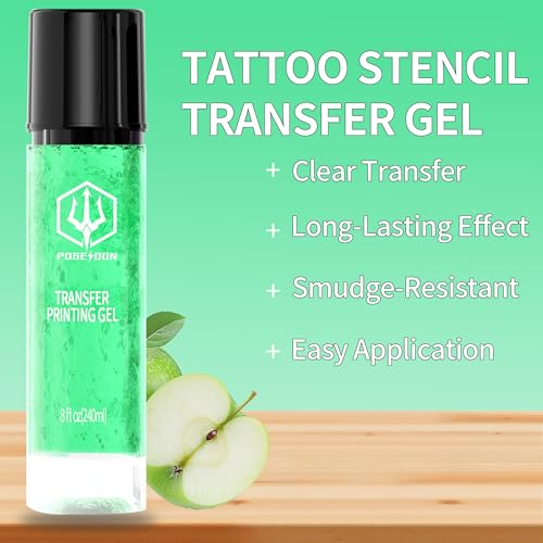 POSEIDON Tattoo Stencil Transfer Gel, 8 oz Long-Lasting & Quick-Drying