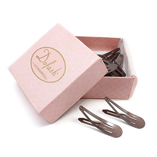 20-Pack Metal Brown Snap Hair Clips for Women, Small Hair Barrettes, Thick Hair Accessories