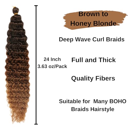 Leticia 26 Inch Pre-Stretched Knotless Boho Braiding Hair Ombre 1B/30/27 Pack of 5 Black Brown