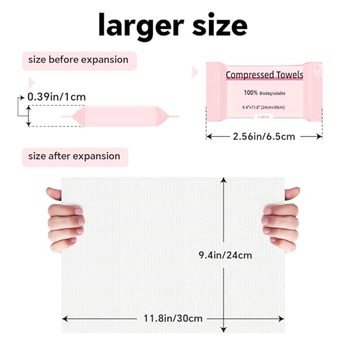 30 Pcs Compressed Cotton Towels for Travel & Outdoor Use