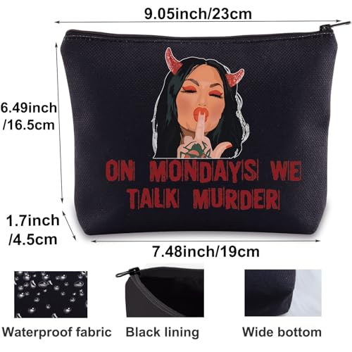 Bailey Cosmetic Makeup Bag - Talk Murder BL Zipper Pouch