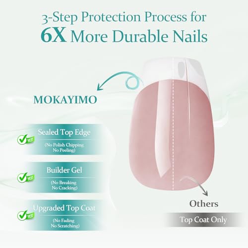 MOKAYIMO French Lady-S Handmade Press On Nails Kit - 45 Days Wear
