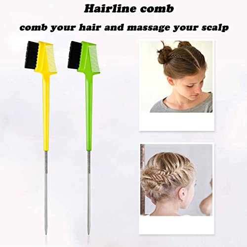 6-Piece Hair Styling Set with Edge Brush and Rat Tail Comb