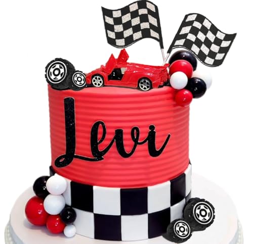 Race Car Cake Toppers Set for Birthday Party Decor